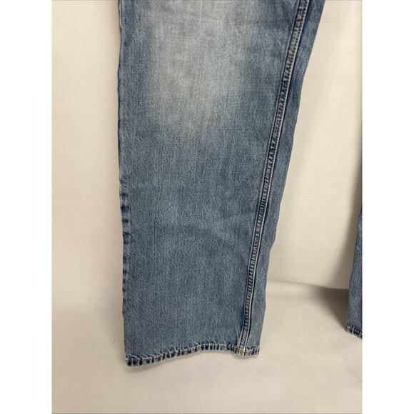 American Eagle Jeans Mens 32x32 Original Boot Bootcut Denim Distressed Blue - Picture 2 of 10